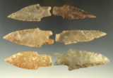 Set of six nice Texas arrowheads, largest is 2 7/8