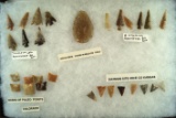 Group of assorted Arrowheads, Knives and Paleo bases - Wyoming, Kansas and Colorado.