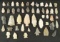 Large group of assorted Birdpoint arrowheads collected in Muskingum Co., Ohio. Largest is 2 1/4