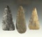 Set of three Flint Blades found in Ohio, largest is 3 3/4