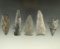 Group of five Ohio Flint Knives, largest is 3 3/16