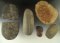 Group of five assorted stone tools found in Ohio by Jim Mills. Largest is 5