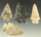 Set of four assorted Ohio arrowheads, largest is 2 5/16