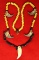 Historic/contemporary Beaded Necklace with bear tooth and bear claws.