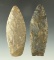 Pair of Paleo Lanceolate points found in Ohio, largest is 3 3/16
