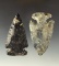 Pair of Coshocton Flint Archaic Period Knives, largest is 2 13/16