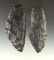 Pair of large Coshocton Flint Knives found in Ohio, largest is 4 5/16