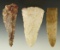 Set of three Ohio artifacts including two flint Knives and a  thin and well made 3 3/4