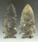 Pair of nice Cornernotch Ohio points made from Coshocton Flint, largest is 3 1/16