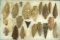 Nice assortment of 23 arrowheads and Knives from various locations, largest is 3 5/16