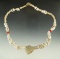 Beautiful 18 inch Southwestern U. S. Stone, shell and bone ornamental necklace.  Bennett COA.