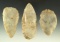 Set of three Flint Ridge Flint Blades found in Ohio, largest is 3 3/16