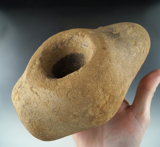 Exceptionally large 6 1/16" sandstone pipe found in Missouri from the Floyd Ritter collection.