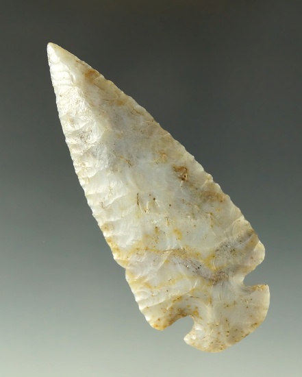 3 1/2" Dovetail made from Flint Ridge Flint found in Licking Co., Ohio. Ex. Bill Horne. Pictured.