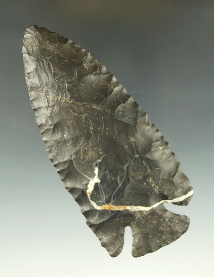 4 1/8" Archaic Thebes made from Coshocton Flint found in Coshocton Co., Ohio. Bennett COA.