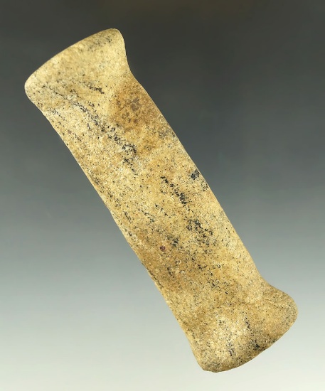 3 3/4" flared end Bar amulet made from Gneiss, Madison Co., Ohio. Ex. Leatherman, Dr. Meuser.