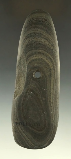 Uniquely styled 5" Pendant found in Butler Co., Ohio made from beautifully polished glacial slate.