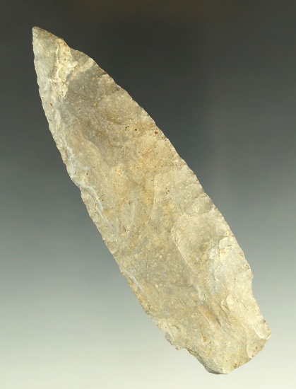 4 5/16" Paleo Stemmed Lanceolate made from Coshocton Flint found near Wakeman Ohio.