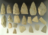 Large cache of assorted Late Paleo Argillite points found west of Monroe, Michigan. Pictured!