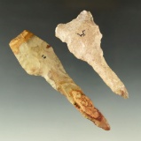 Pair of Flint Drills found in Ohio, largest is 4 3/16