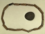 Stone/pottery bead necklace with drilled Pebble Pendant from Ohio.