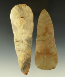 Pair of nice Ohio Flint Blades in excellent condition, both are Ex. Wachtel. Largest is 5 1/8