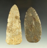 Pair of Flint Blades found in Ohio, largest is 4 1/2