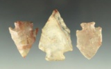 Set of three Ohio Pentagonal points, all in nice condition. Largest is 2 1/16