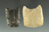 Pair of Ohio Fluted Paleo artifacts that were salvaged into Hafted Scrapers. Largest is 1 5/16