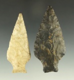 Excellent set of Ashtabula points found in Ohio, largest is 3