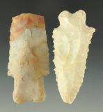 Pair of Flint Ridge Flint Heavy-Duty points, one is broken at the mid section.