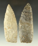 Pair of Archaic Blades found in Ohio, largest is 4 5/16