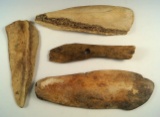 Group of nice bone tools used by the Arikara people on the Missouri River including squash Knives.