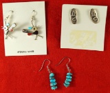 2 pairs of decorative Southwestern style contemporary earrings.