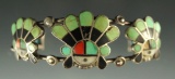 Beautifully styled stone and sterling silver vintage bracelet from the Southwestern U.S.