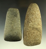 Pair of Hardstone Celts found in Michigan from the Phil Wagle collection. Largest is 5 1/4