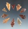 Set of 10 Columbia River Gempoints, largest is 15/16