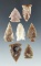 Set of seven assorted High Plains arrowheads, largest is 1 1/8