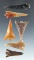 Set of six Columbia River arrowheads made from high-grade materials, largest is 1 5/8