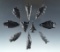 Set of 10 assorted obsidian arrowheads found near Fort Rock Oregon, largest is 1 5/8