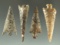 Set of four nice arrowheads found near the Columbia River, largest is 1 9/16