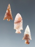 3 Columbia River Gempoints in excellent condition - beautiful translucent agate material.