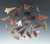 Group of 24 assorted Oregon and Washington Gempoints in arrowheads, largest is 1 1/8