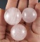 Set of three beautifully polished Rose Quartz spheres from Madagascar. Largest is 1 1/16