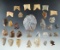 Group of assorted arrowheads, scrapers and paleo bases found in the Midwest and the Dakotas. Largest