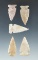 Set of five assorted arrowheads found in Texas, largest is 1 1/2