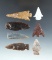 Set of seven assorted Western E. S. Arrowheads, largest is 2 1/4