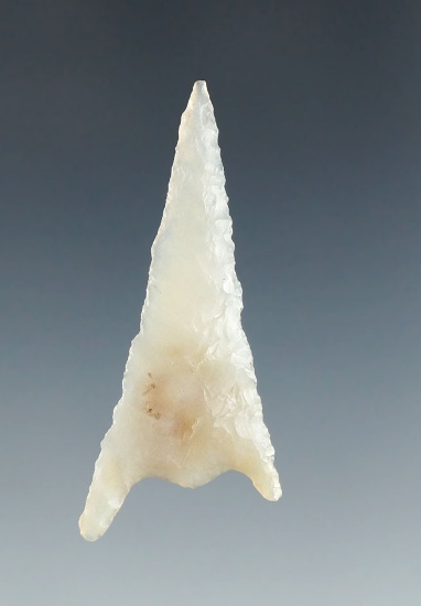 Ex. Museum! 1 7/8" Gunther point made from beautiful semi translucent chalcedony - Oregon.