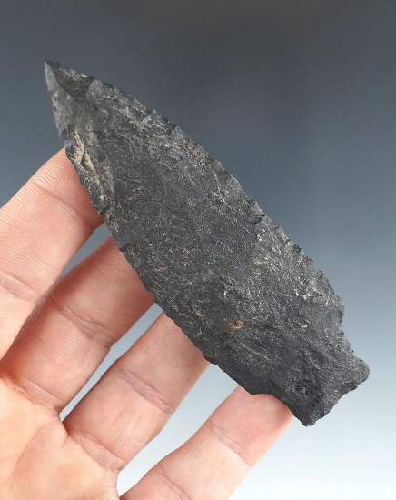 3 9/16" Paleo Stemmed Lanceolate found in Delaware County Ohio.
