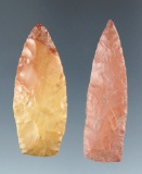 Excellent pair of southern U. S. Triangular-shaped arrowheads, largest is 2